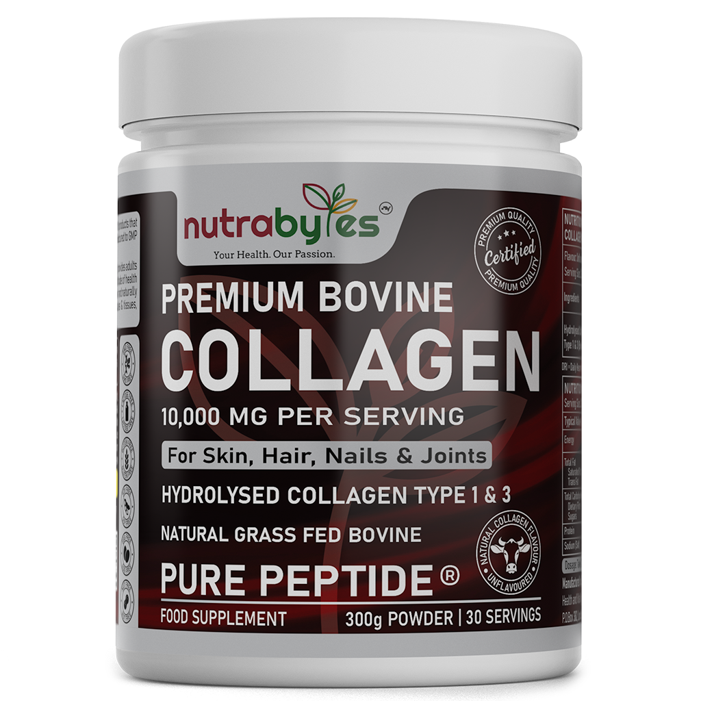 NUTRABYTES Bovine Collagen Powder 10,000mg – front product pack image