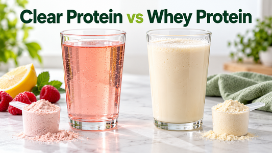 Clear protein drink compared with a creamy whey protein shake