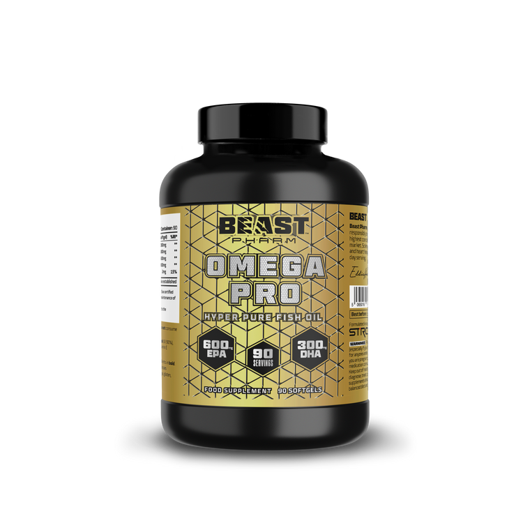 Beast Pharm Omega 3 Pro fish oil supplement bottle for Heart & Circulation