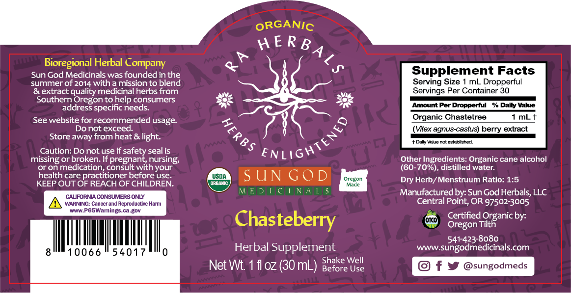 Sun God Medicinals Organic Chasteberry (Vitex) Tincture – 30ml