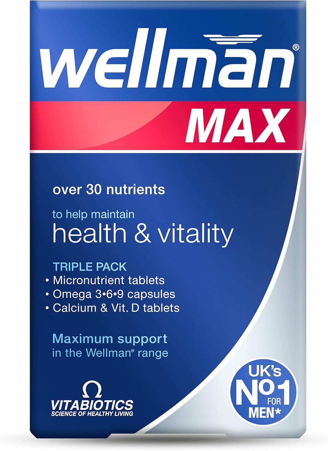 Vitabiotics Wellman Max – Wellman Max 28-day triple pack box