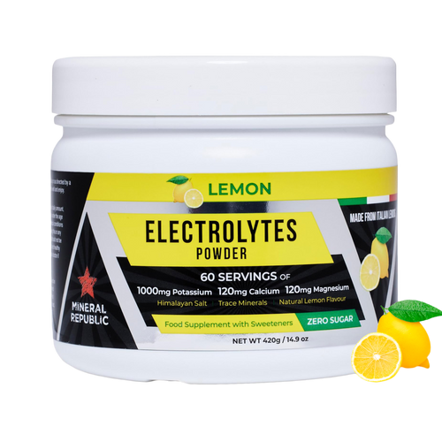 Mineral Republic Electrolytes Lemon Powder – 420g – product packaging