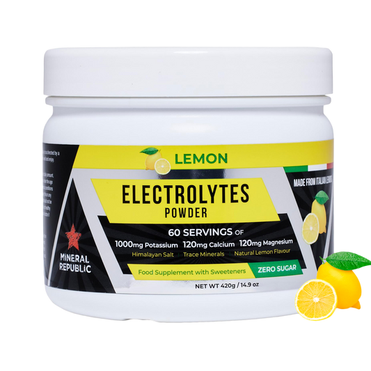 Mineral Republic Electrolytes Lemon Powder – 420g – product packaging
