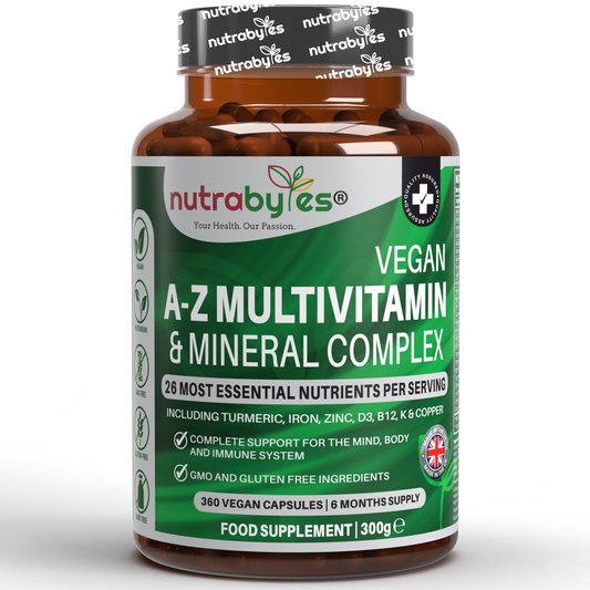 NUTRABYTES Vegan A–Z Multivitamin & Mineral – 360 Capsules