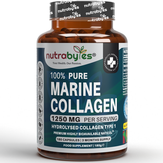 NUTRABYTES Pure Marine Collagen 1250mg – 180 Capsules