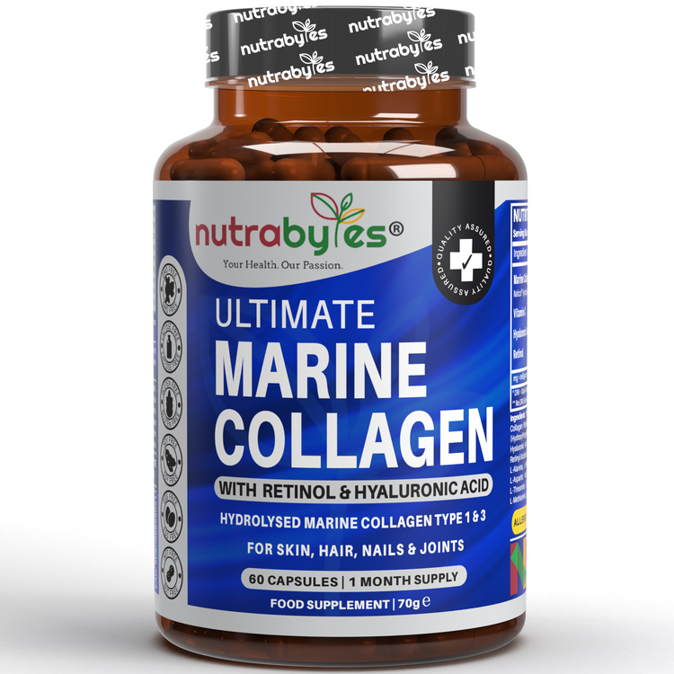 NUTRABYTES Ultimate Marine Collagen 60-capsule bottle