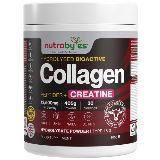 NUTRABYTES Collagen and Creatine unflavoured powder 405g tub
