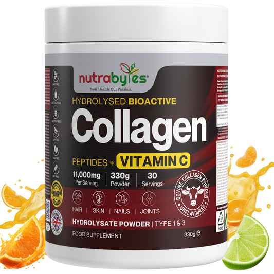 NUTRABYTES Bovine Collagen Powder with Vitamin C 330g tub