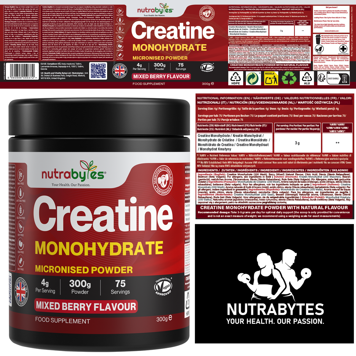 Creatine monohydrate training support information