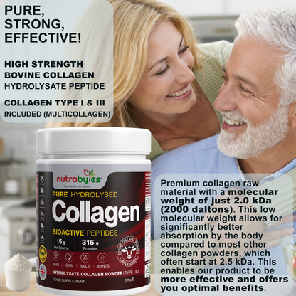 NUTRABYTES collagen peptides features and amino-acid information
