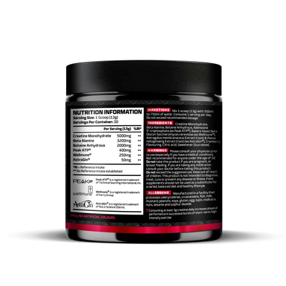 Beast Pharm BIG D Cranberry back label with ingredients and nutrition information
