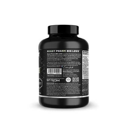 Beast Pharm BIG LOVE bottle side label showing label information and key product details