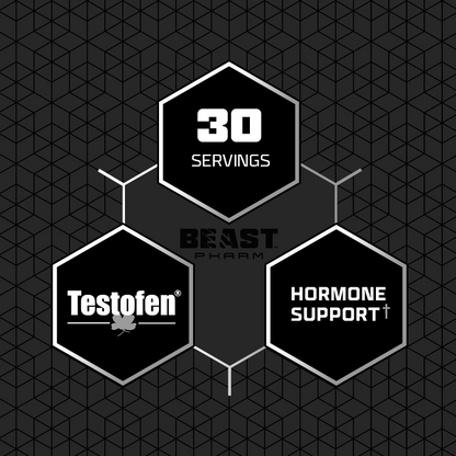 Beast Pharm BIG LOVE infographic showing 30 servings and Testofen ingredient
