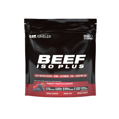 123nutrition Beef ISO Plus 900g Forest fruits flavour protein powder tub