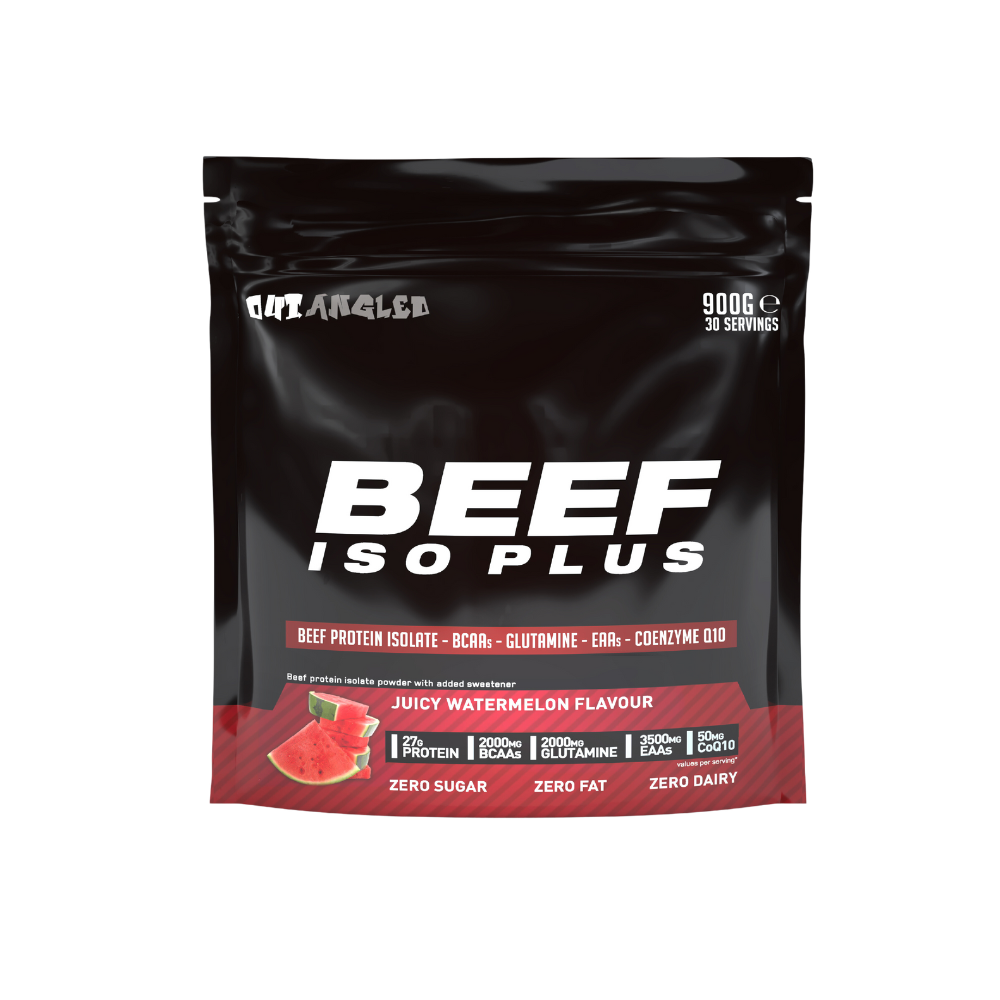 123nutrition Beef ISO Plus 900g Watermelon flavour protein powder tub