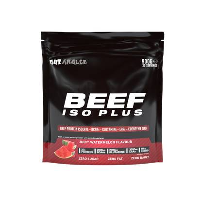 123nutrition Beef ISO Plus 900g Watermelon flavour protein powder tub