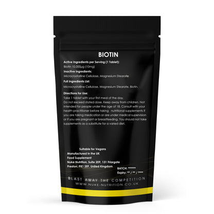 Nuke Nutrition Biotin 10000mcg Tablets – product image 2