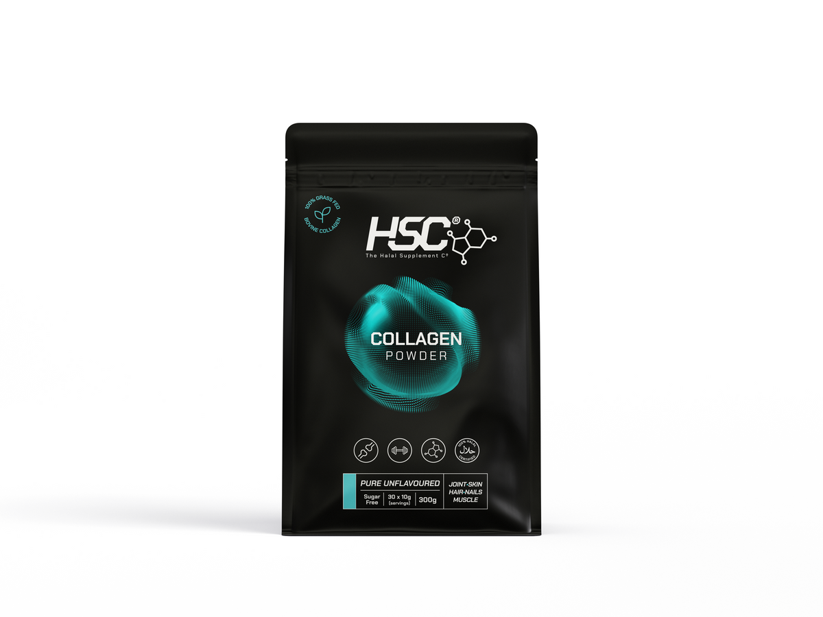HSC Halal Collagen Peptide Powder pouch on a white background
