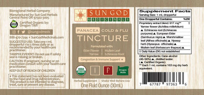 Sun God Medicinals Panacea Cold Season Organic Herbal Tincture – 30ml