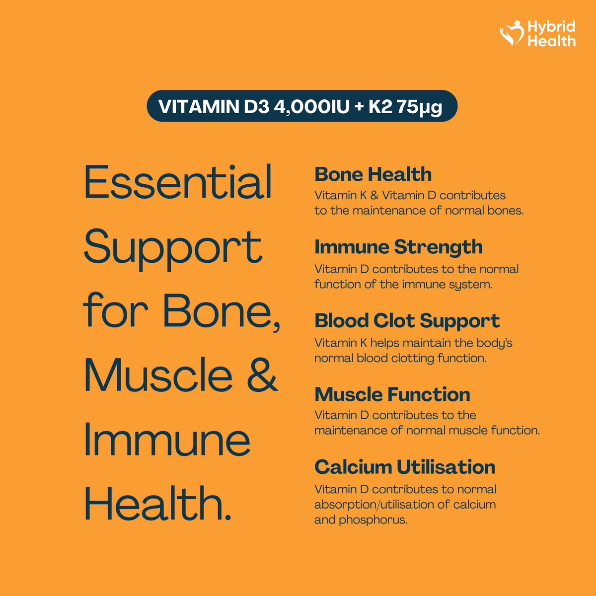 Hybrid Health Vitamin D3 + K2 — product image 3