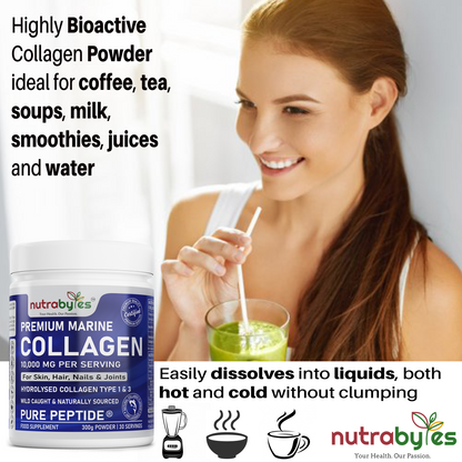NUTRABYTES Marine Collagen Powder 10,000mg – serving and preparation guide
