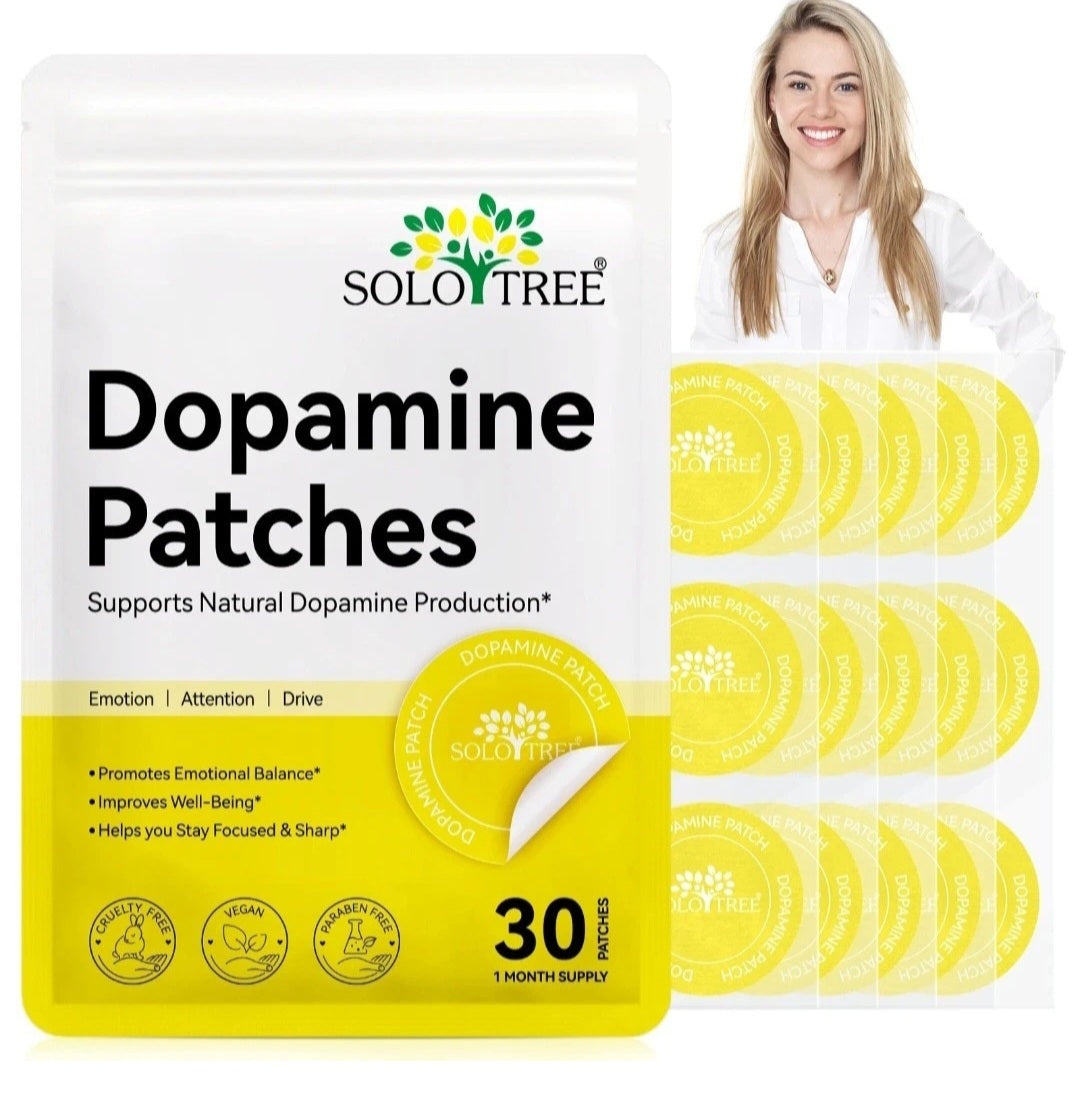Dopamine patches for focus, motivation and mood support with 30 transdermal patches