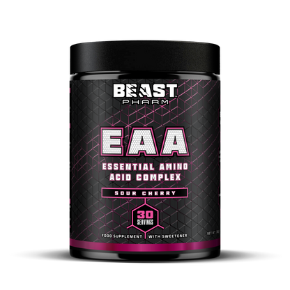 Beast Pharm EAA supplement container on a white background