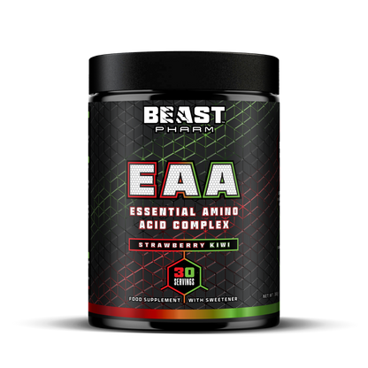 Beast Pharm EAA supplement container on a white background
