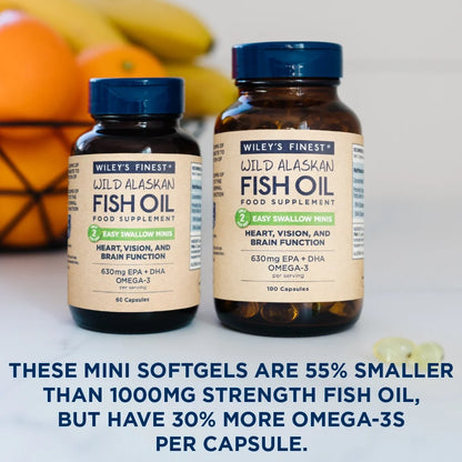 Easy Swallow Minis omega-3 softgel size comparison