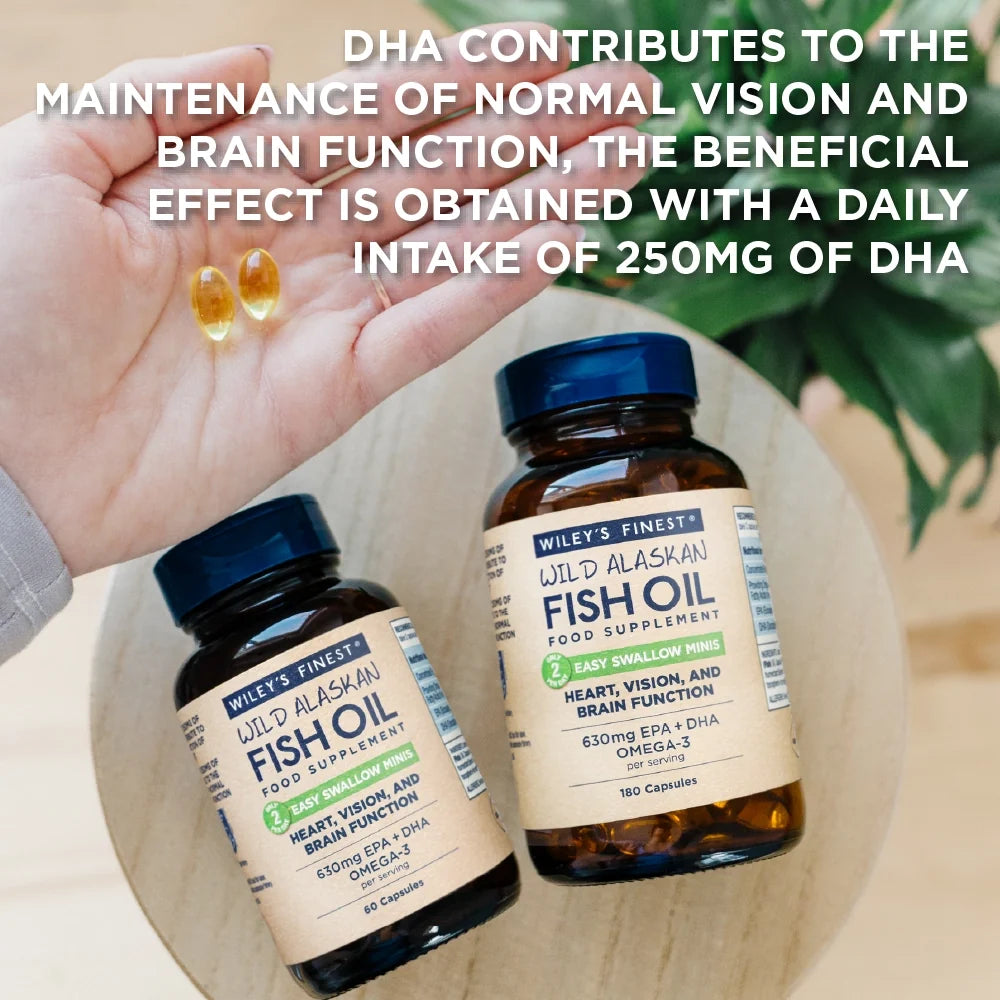 Wiley's Finest Easy Swallow Minis wild Alaskan fish oil information