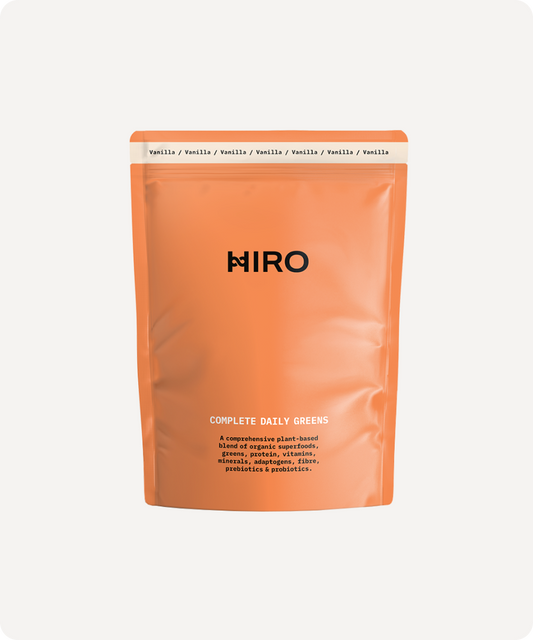 HIRO Complete Daily Greens Vanilla Powder – product packaging
