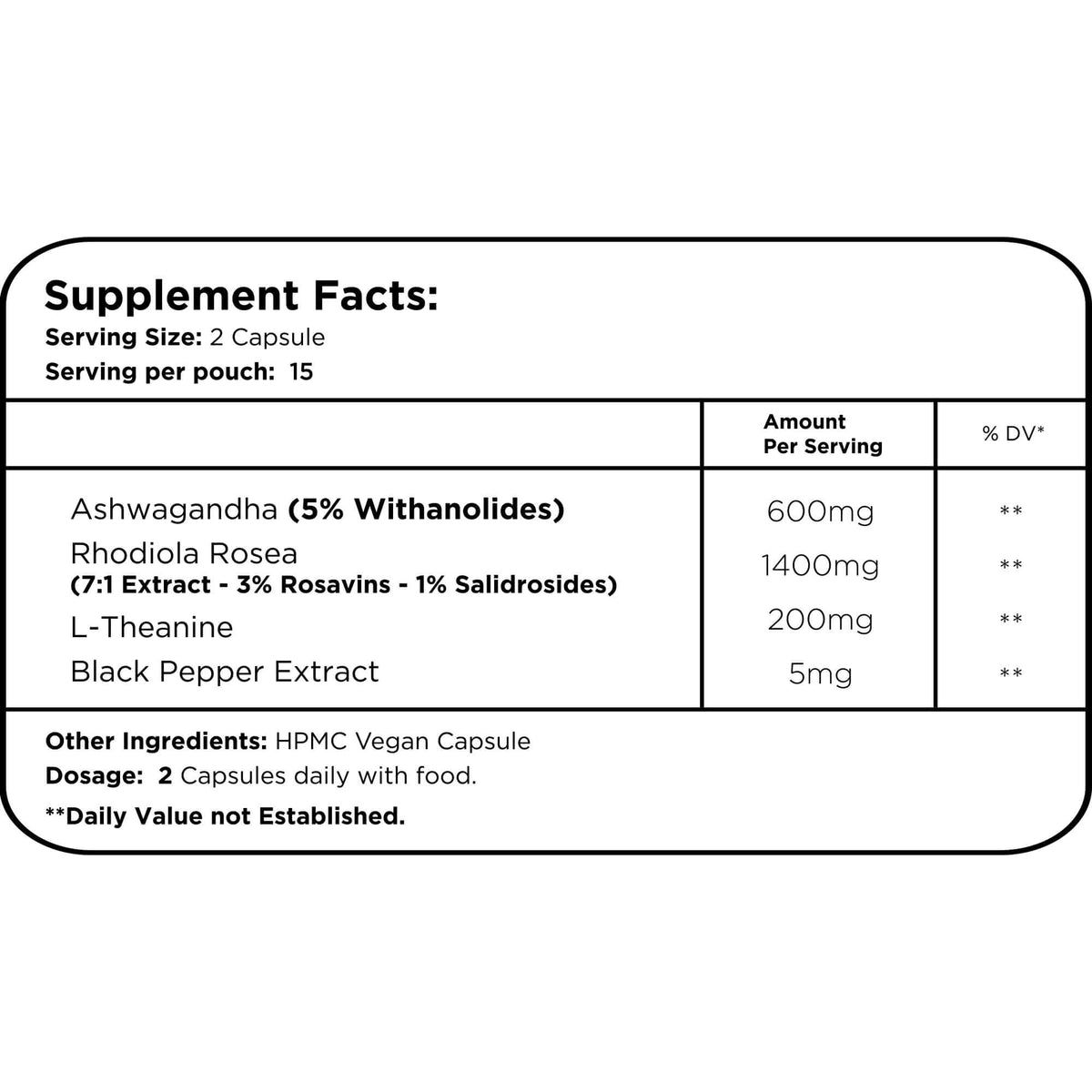 Healer Labs London Ashwagandha + Rhodiola Rosea + L-Theanine – product image 4