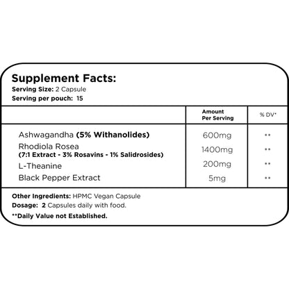 Healer Labs London Ashwagandha + Rhodiola Rosea + L-Theanine – product image 4