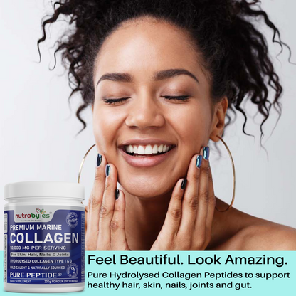 NUTRABYTES Marine Collagen Powder 10,000mg – Feel Beautiful Look Amazing product graphic