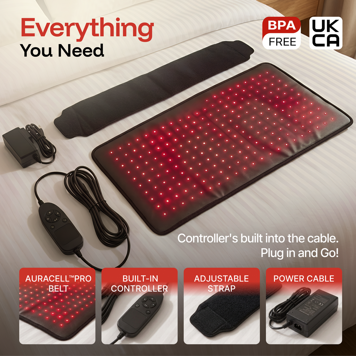 ThermoLab Auracell™ Pro Red Light Therapy Belt 24"x12"