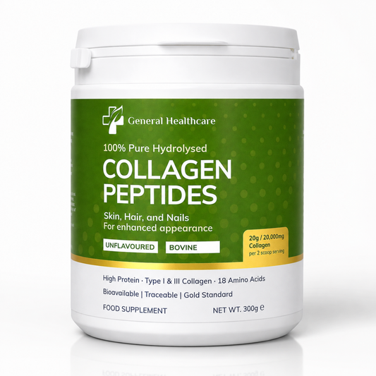 General Healthcare Bovine Collagen Peptides Powder – 300g bovine collagen tub
