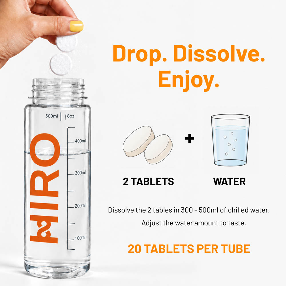 HIRO Hydration Multi-Flavour – Triple Pack – tablet mixing instructions