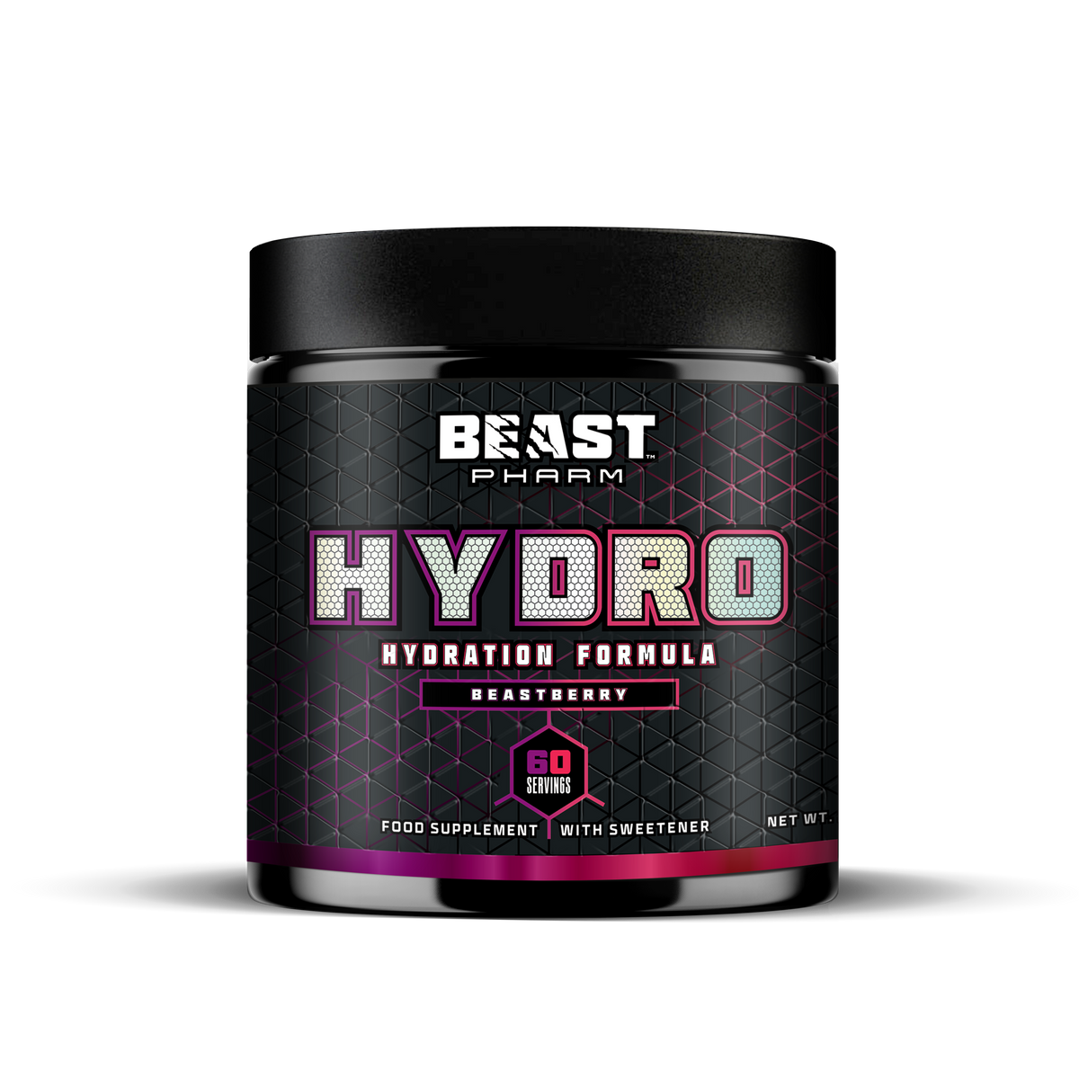 Beast Pharm Hydro hydration formula container on a white background