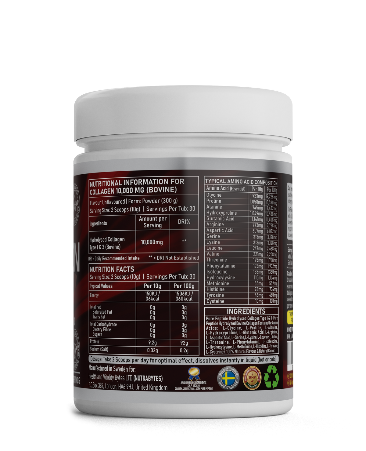 NUTRABYTES Bovine Collagen Powder promotional graphic for everyday health and vitality