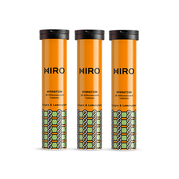 HIRO Hydration Ginger & Lemongrass – Triple Pack – product packaging