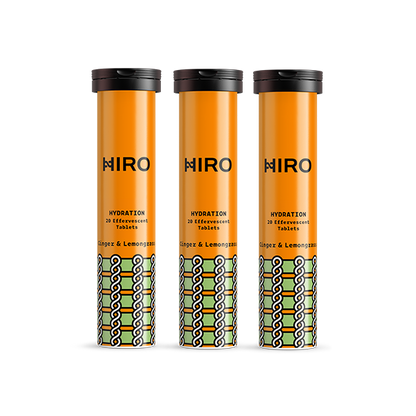 HIRO Hydration Ginger & Lemongrass – Triple Pack – product packaging