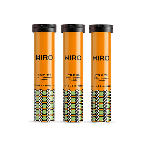 HIRO Hydration Ginger & Lemongrass – Triple Pack – product packaging