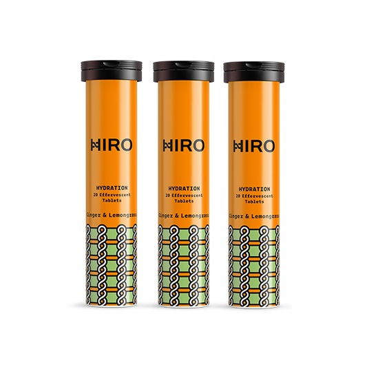 HIRO Hydration Ginger & Lemongrass – Triple Pack – product packaging