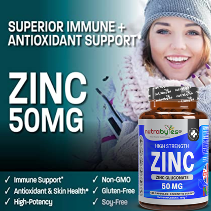 Zinc immunity and protection from oxidative stress infographic