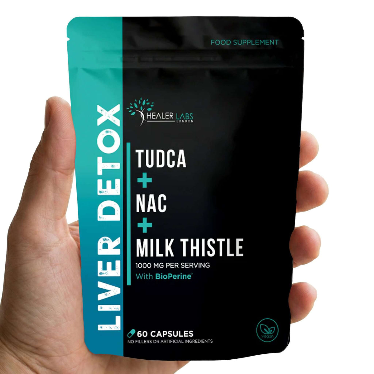 Healer Labs London Liver Detox TUDCA + NAC With Milk Thistle – product image 2