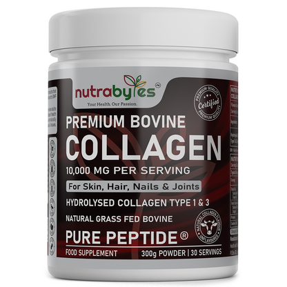 NUTRABYTES Bovine Collagen Powder 10,000mg – front product pack image