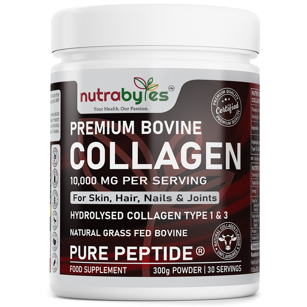 NUTRABYTES Bovine Collagen Powder 10,000mg unflavoured product tub