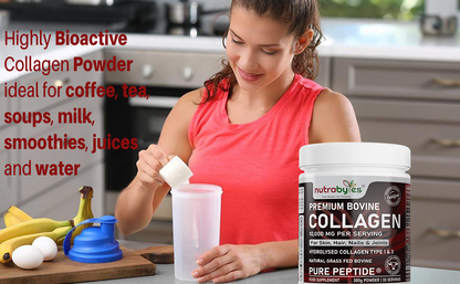 NUTRABYTES Bovine Collagen Powder 10,000mg – mixing and preparation guide