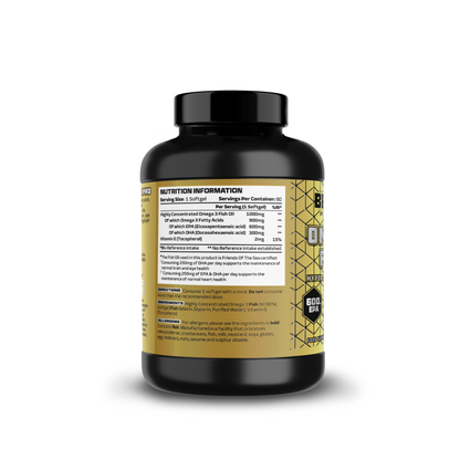 Beast Pharm Omega 3 Pro back label with ingredients and directions