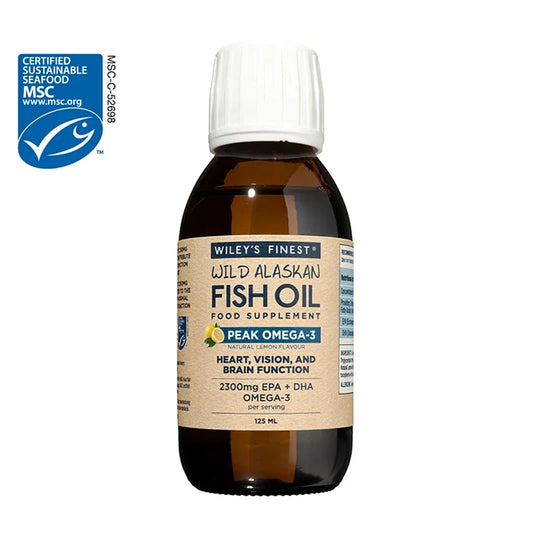 Wiley’s Finest PEAK Omega-3 Liquid Lemon – 125ml